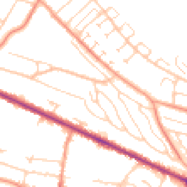 Daytime road noise heatmap for HP13 5SB