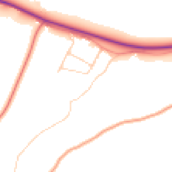 Daytime road noise heatmap for HP14 3BD
