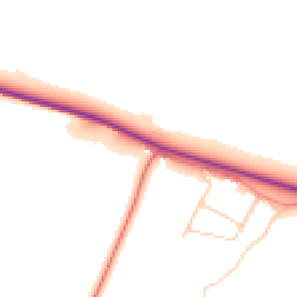 Daytime road noise heatmap for HP14 3BH