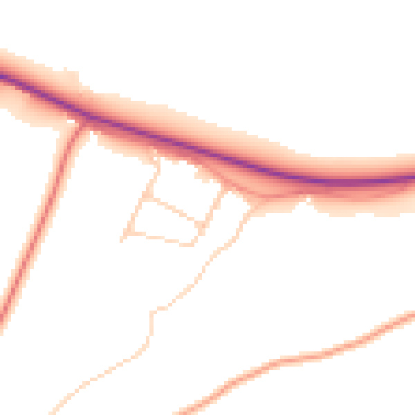 Daytime road noise heatmap for HP14 3BU