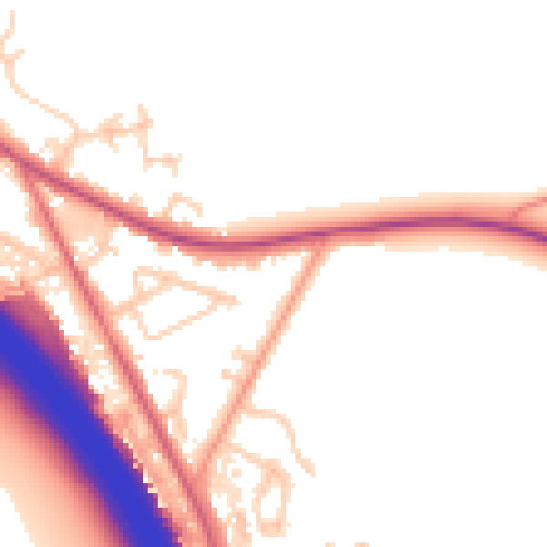 Daytime road noise heatmap for HP14 3FZ
