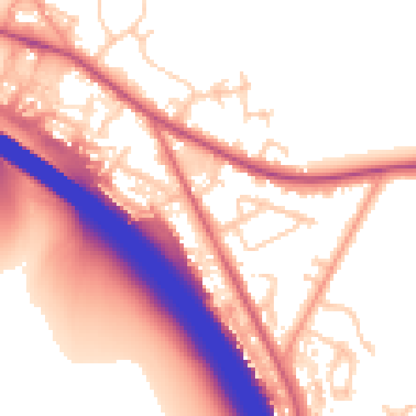 Daytime road noise heatmap for HP14 3QN