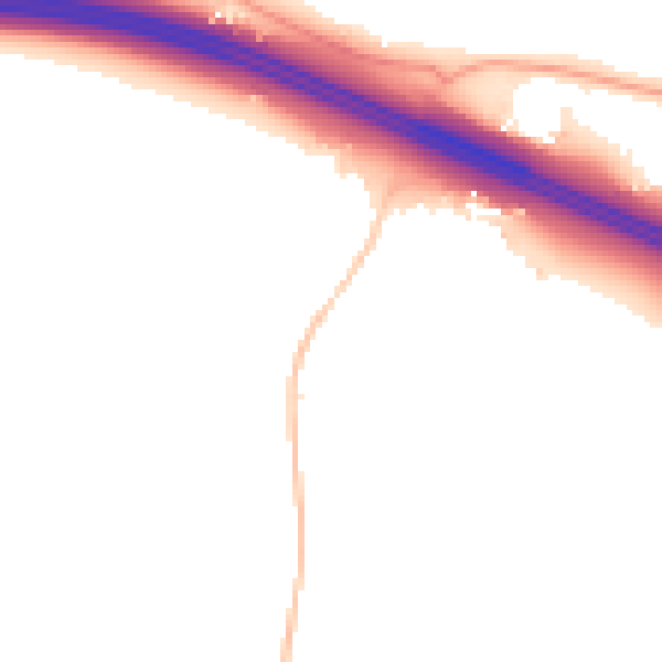 Night-time road noise heatmap for HP14 3SZ