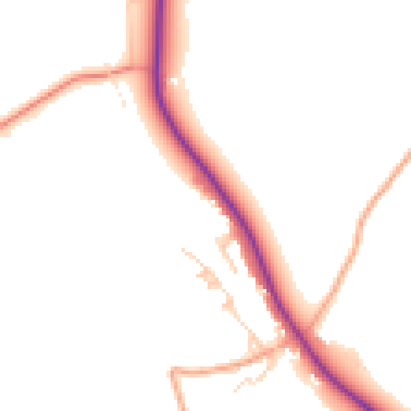 Daytime road noise heatmap for HP14 4HR