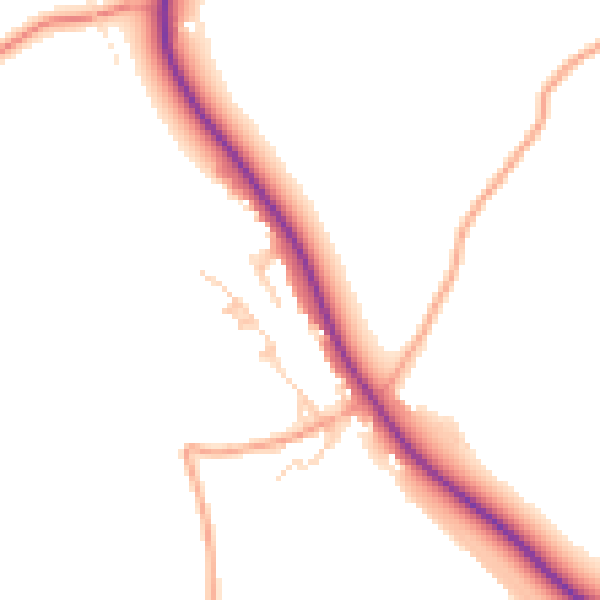 Daytime road noise heatmap for HP14 4HX
