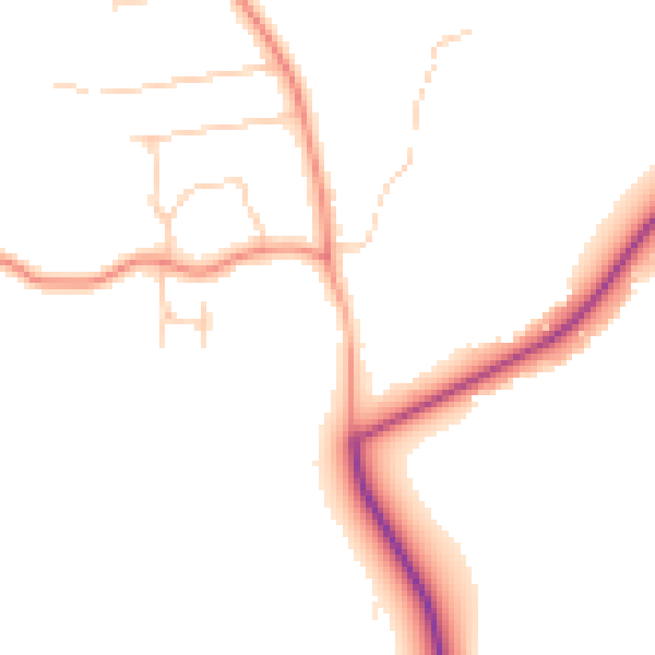 Daytime road noise heatmap for HP14 4LD