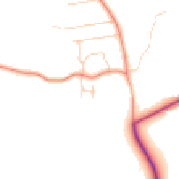 Daytime road noise heatmap for HP14 4NZ