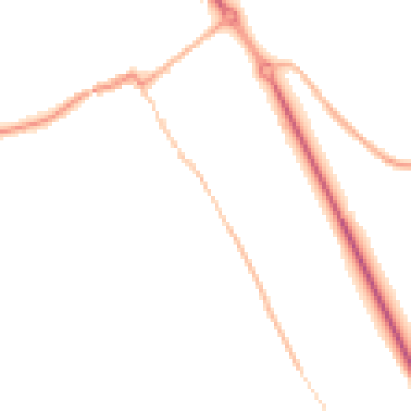 Night-time road noise heatmap for HP16 0BG