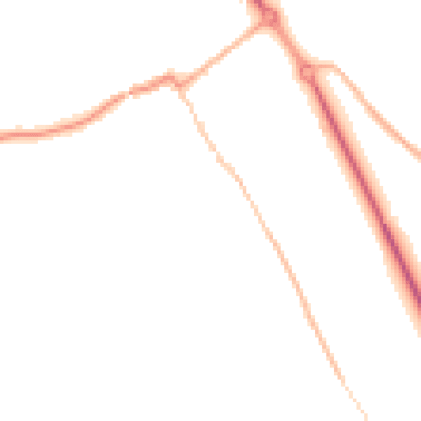Night-time road noise heatmap for HP16 0BQ