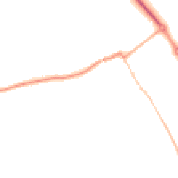 Night-time road noise heatmap for HP16 0BU