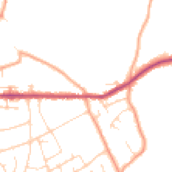 Daytime road noise heatmap for HP16 9BS