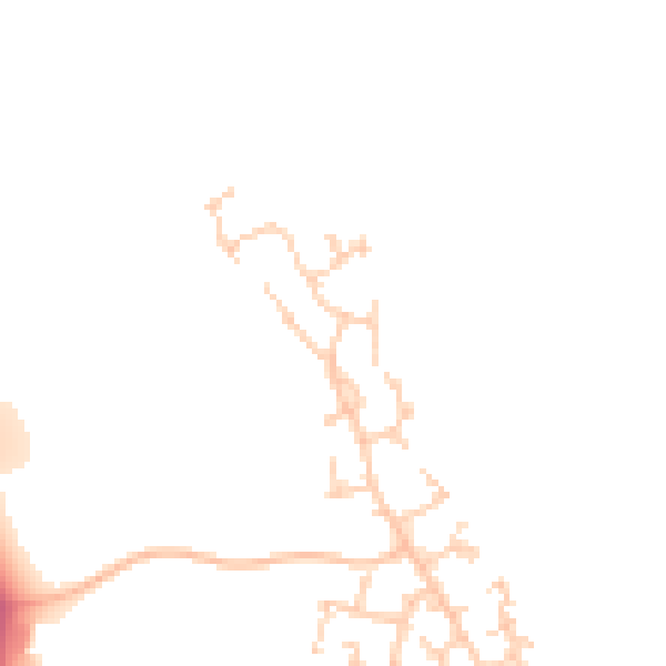Daytime road noise heatmap for HP19 0FD
