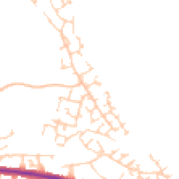 Daytime road noise heatmap for HP19 0GL