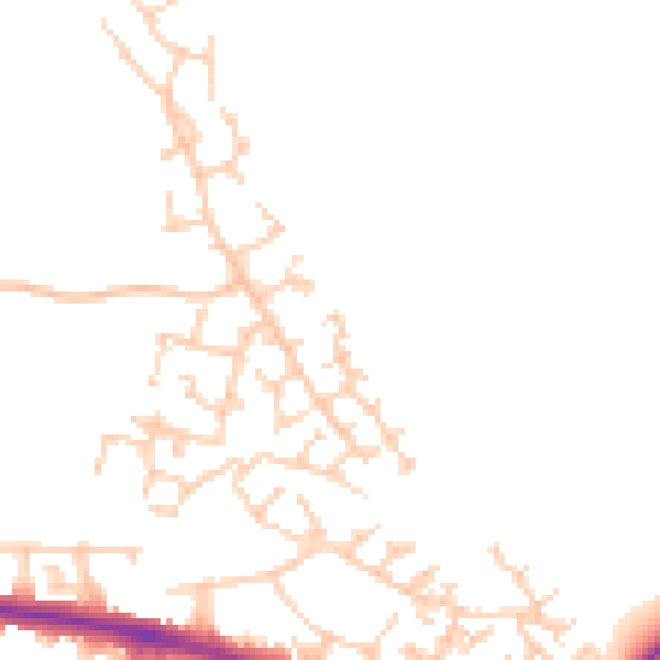 Daytime road noise heatmap for HP19 0UB