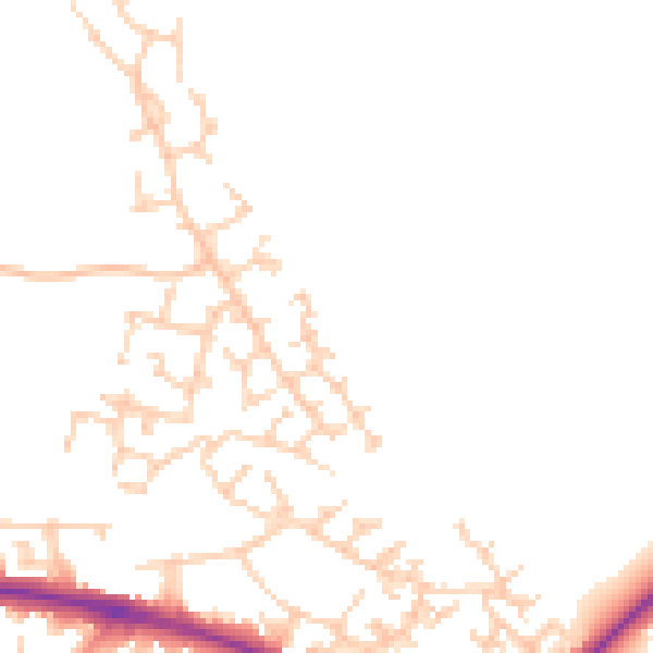 Daytime road noise heatmap for HP19 0UD