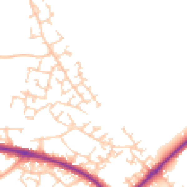 Daytime road noise heatmap for HP19 0UG