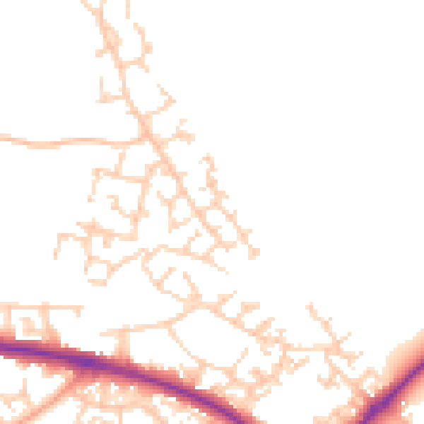 Daytime road noise heatmap for HP19 0UH