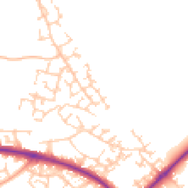 Daytime road noise heatmap for HP19 0UL