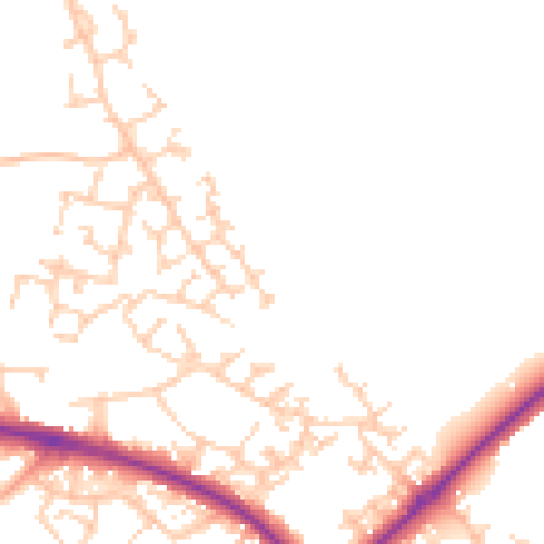 Daytime road noise heatmap for HP19 0UN