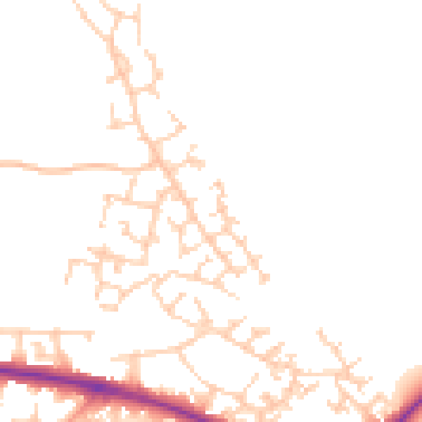 Daytime road noise heatmap for HP19 0UP