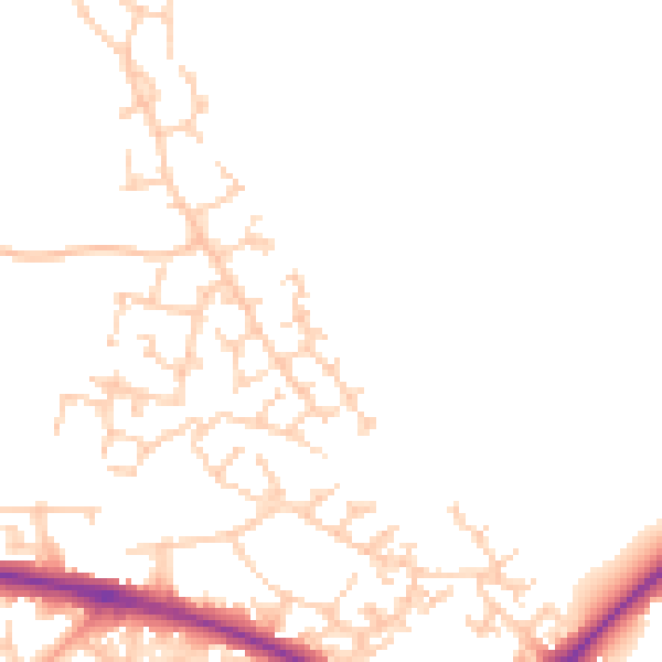 Daytime road noise heatmap for HP19 0UR