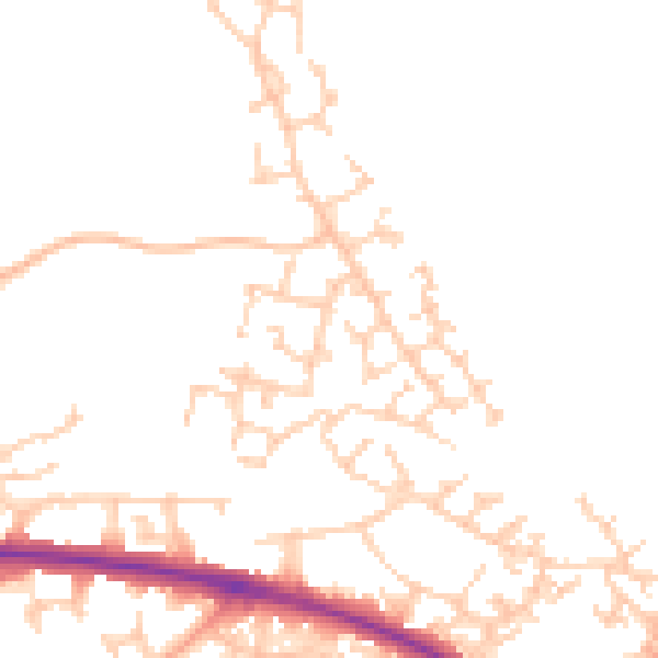 Daytime road noise heatmap for HP19 0WD