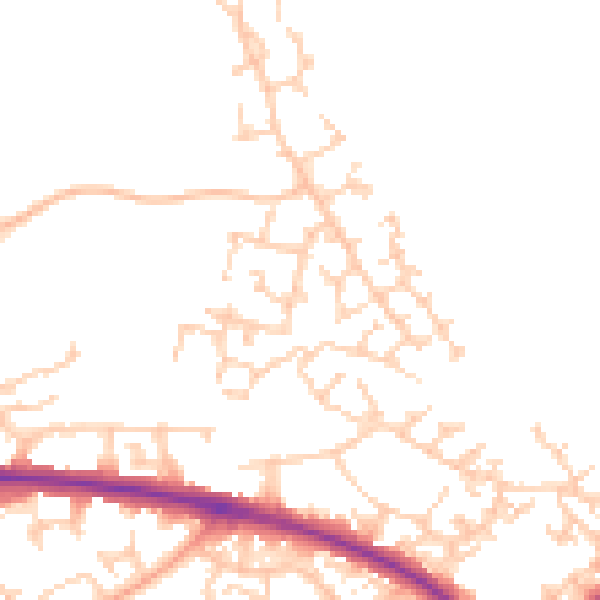 Daytime road noise heatmap for HP19 0WE