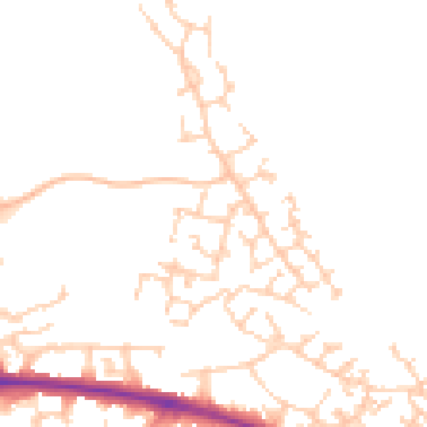 Daytime road noise heatmap for HP19 0WL