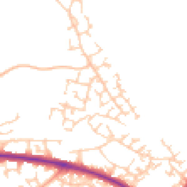 Daytime road noise heatmap for HP19 0WQ
