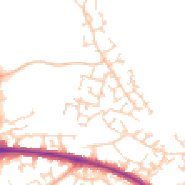 Daytime road noise heatmap for HP19 0WY