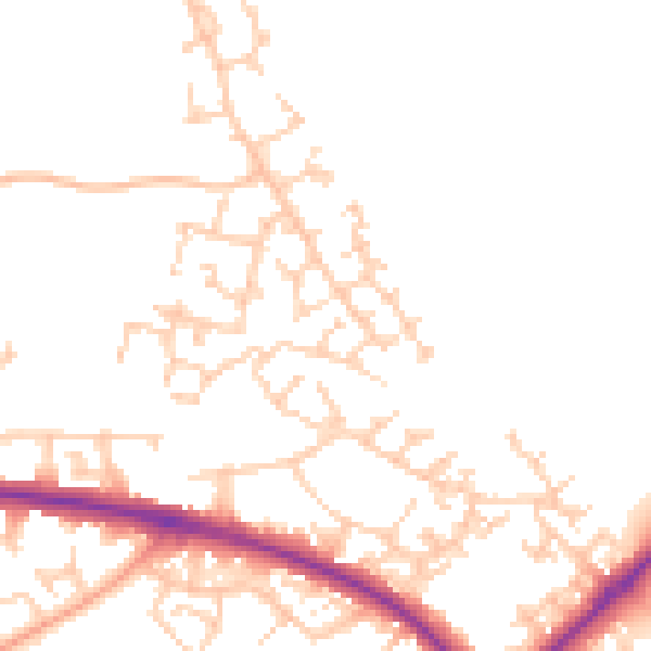 Daytime road noise heatmap for HP19 0XS