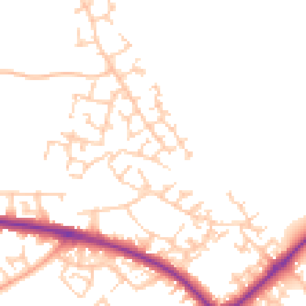 Daytime road noise heatmap for HP19 0XT