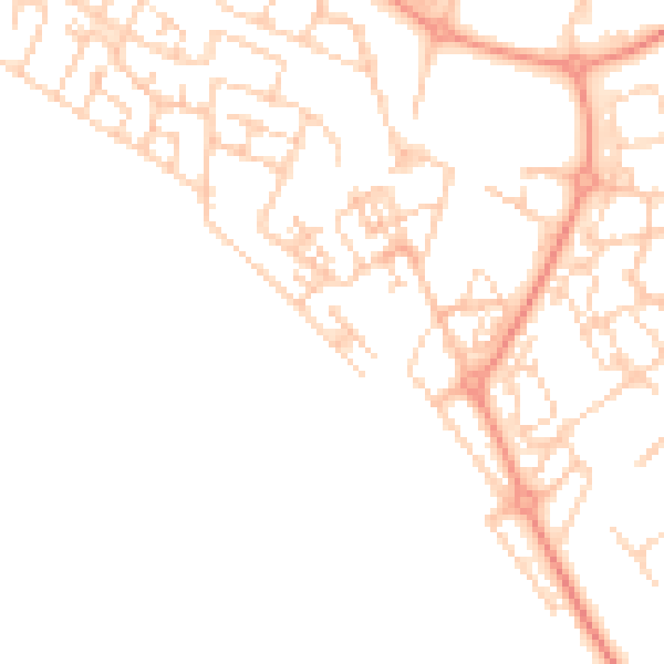 Daytime road noise heatmap for HP19 7GQ