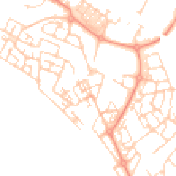 Daytime road noise heatmap for HP19 7GS
