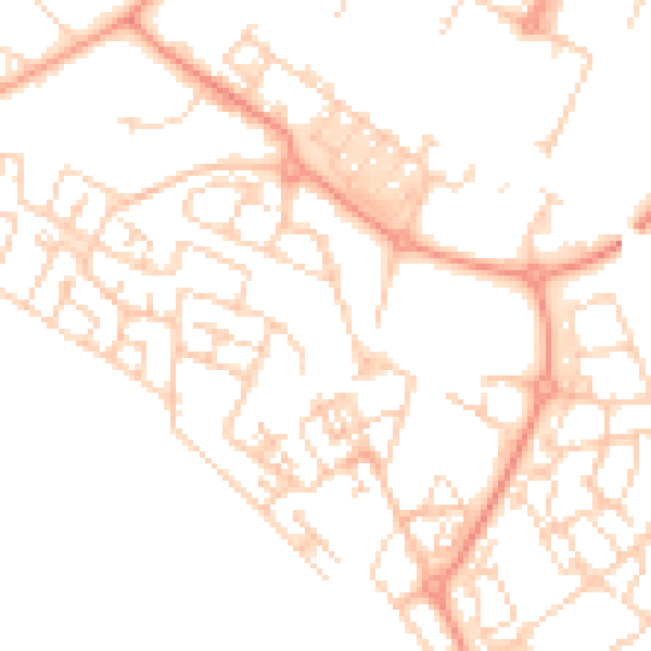 Daytime road noise heatmap for HP19 7HB