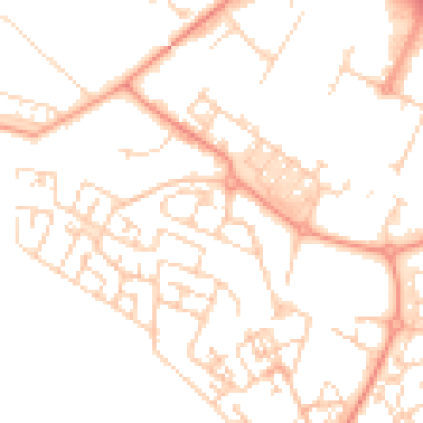 Daytime road noise heatmap for HP19 7HJ