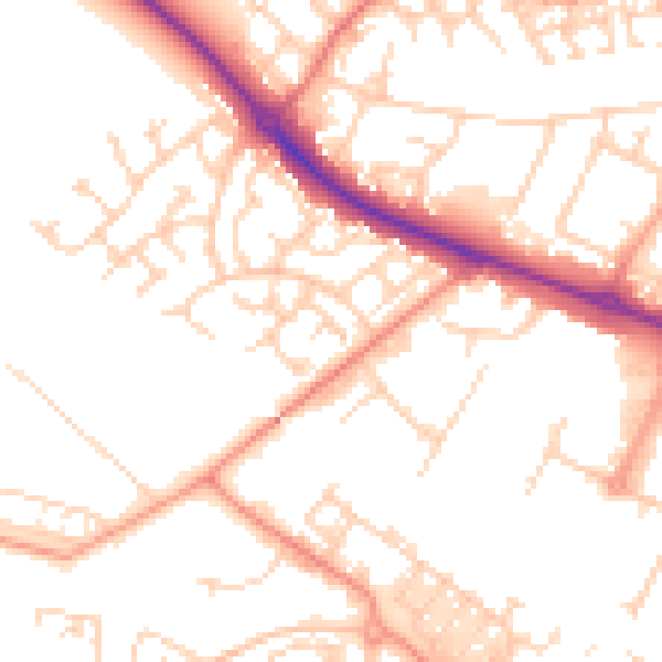 Daytime road noise heatmap for HP19 8JF