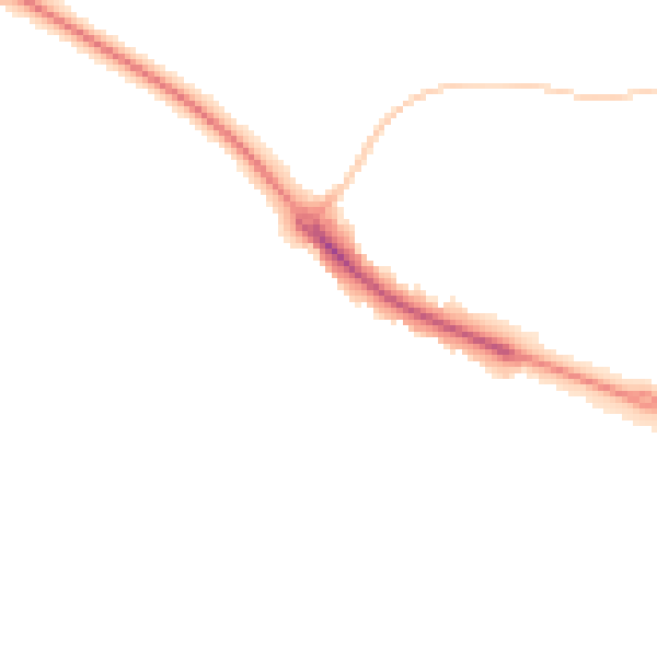 Night-time road noise heatmap for HP19 8LF