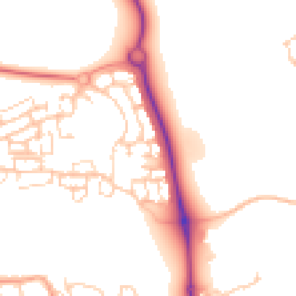 Daytime road noise heatmap for HP19 9AJ