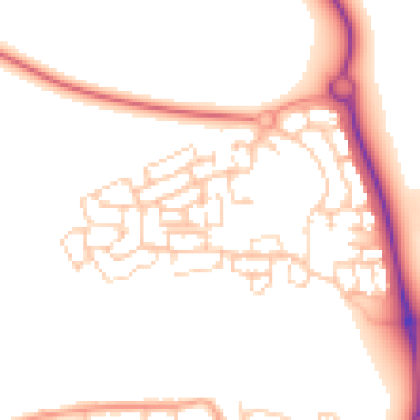 Daytime road noise heatmap for HP19 9BU