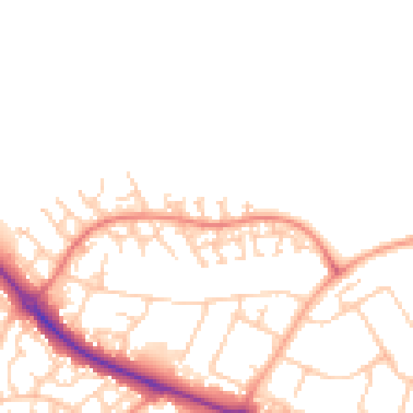 Daytime road noise heatmap for HP19 9UL