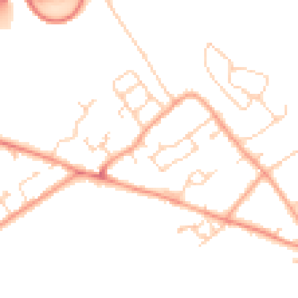 Daytime road noise heatmap for HP22 5GD