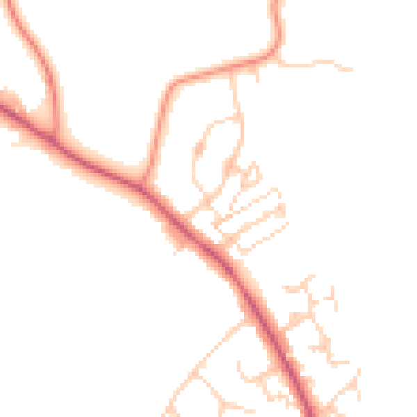 Daytime road noise heatmap for HP22 6AG
