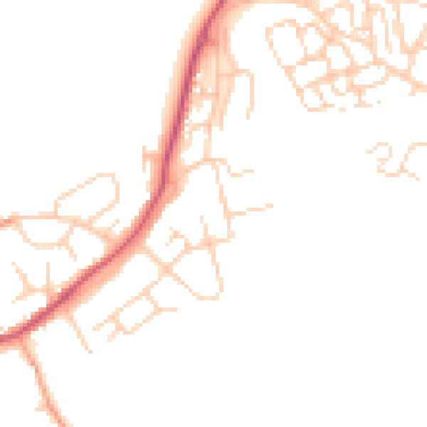 Daytime road noise heatmap for HP22 6HR