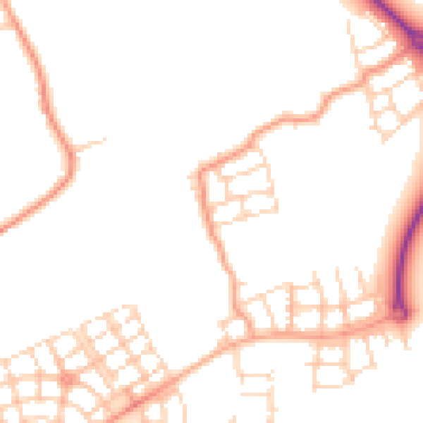 Daytime road noise heatmap for HP22 7BR