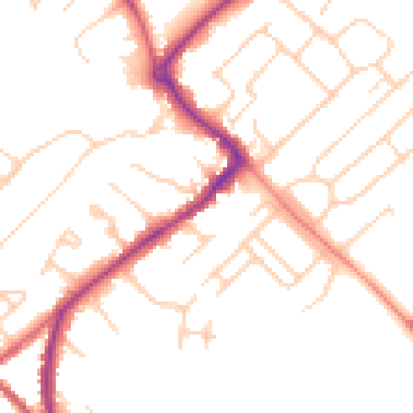 Daytime road noise heatmap for HP27 0AD