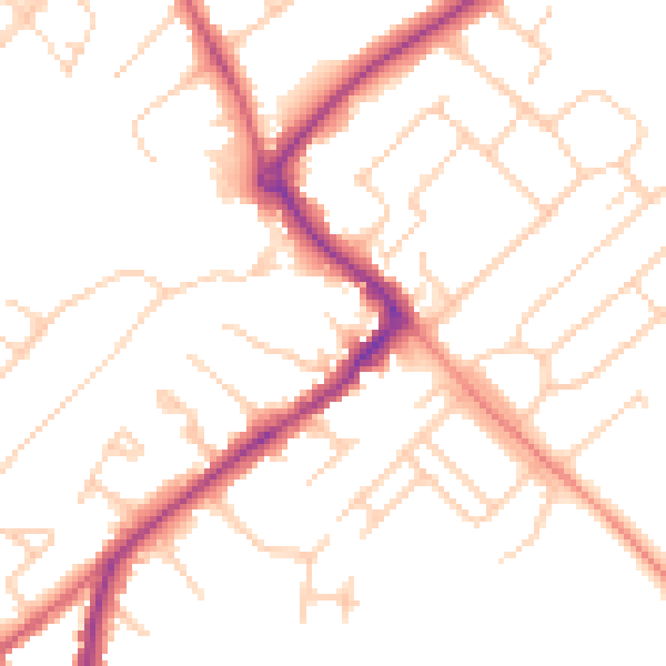 Daytime road noise heatmap for HP27 0AL