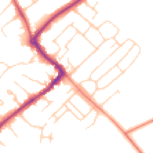 Daytime road noise heatmap for HP27 0BE