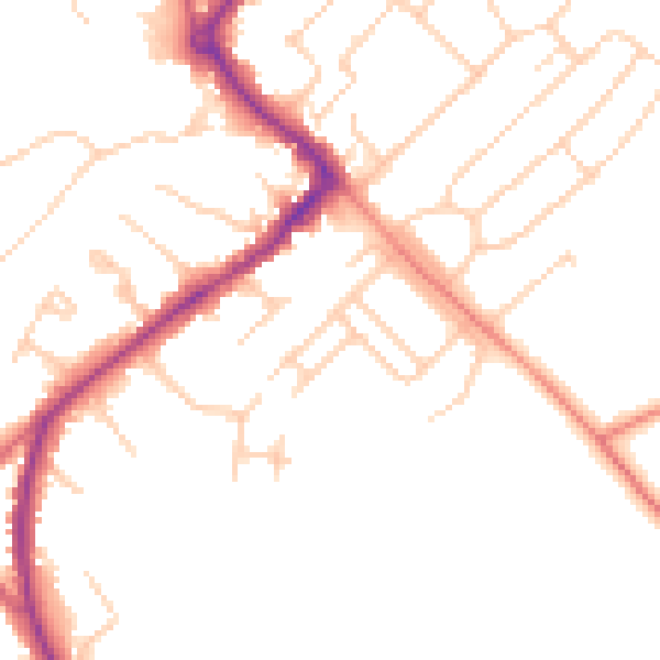 Daytime road noise heatmap for HP27 0BH