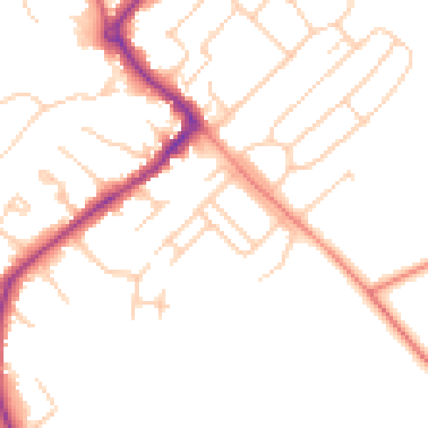 Daytime road noise heatmap for HP27 0BJ